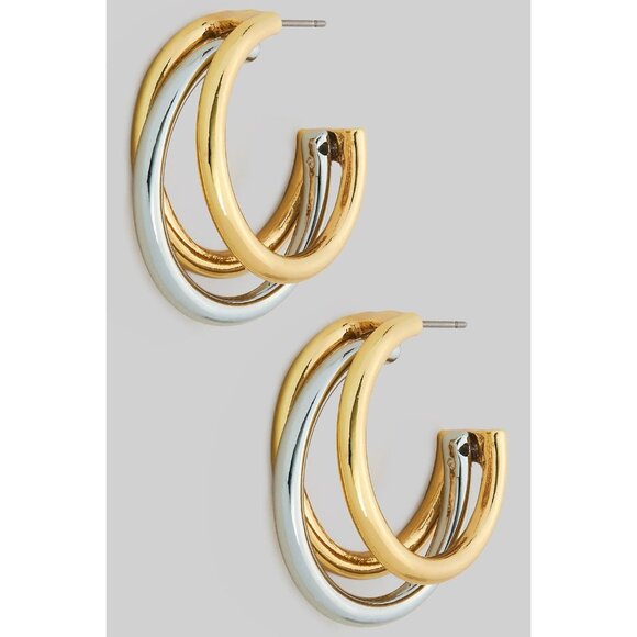 Girly Jewelry - Two Tone Hoops